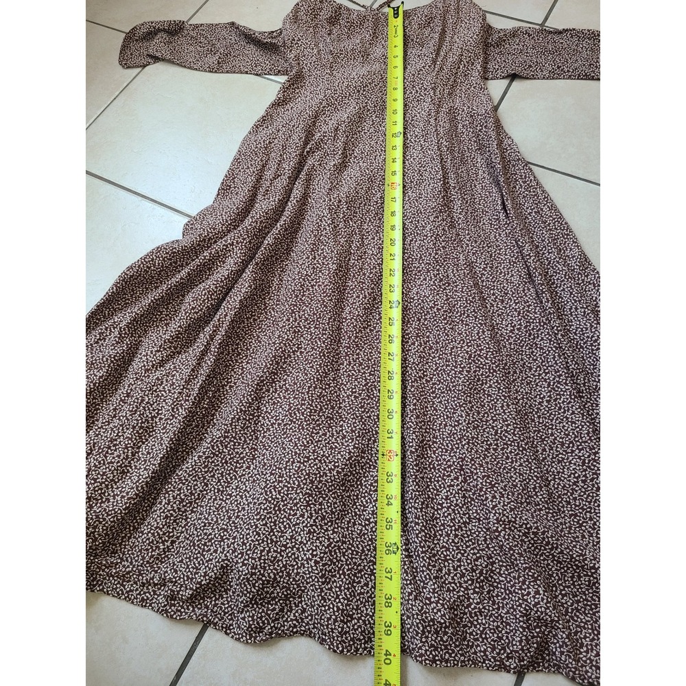 Equinox Maxi Dress Women 5/6 Brown Floral Tie Back Spaghetti Strap - Picture 8 of 11